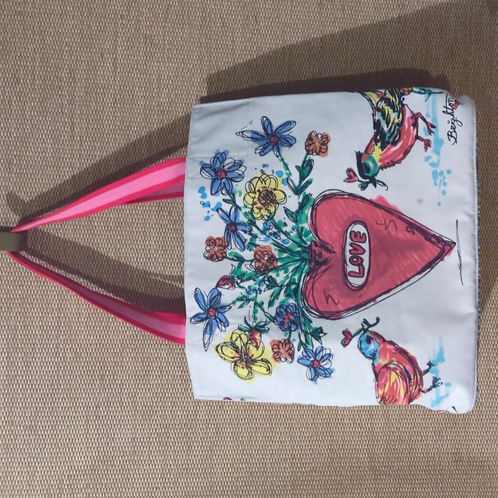 Brighton White and Pink Floral Tote Bag - Picture 2 of 4